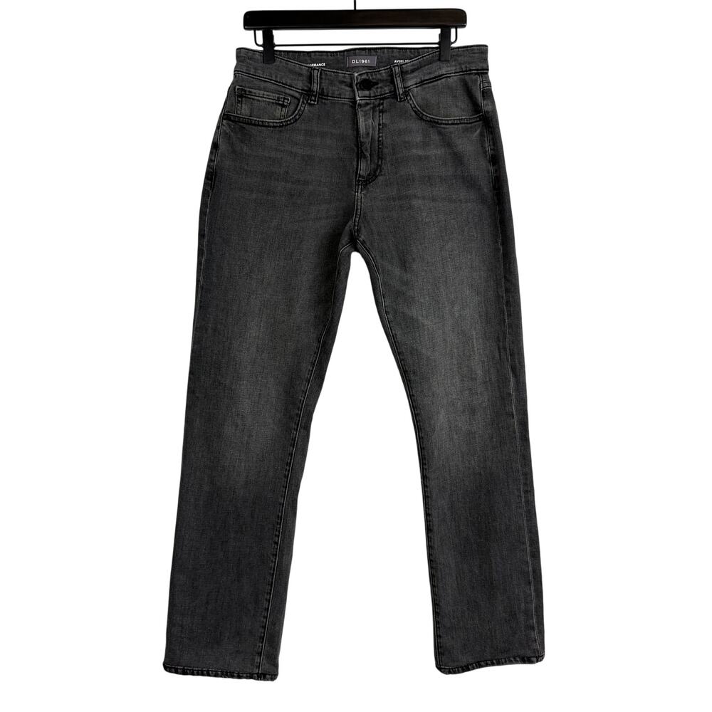 DL1961 Mens Performance Avery Relaxed Straight Jeans Gray Black - 31x30 31W 30L